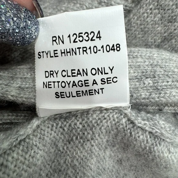 HAUTE HIPPIE GRAY CASHMERE HOODED CAPE PONCHO